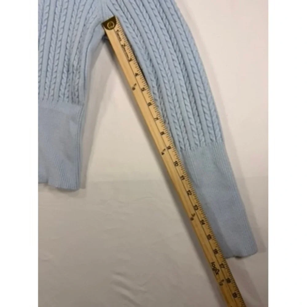 Arden B Cable Knit Sweater Womens‎ XL Light Blue Excellent Long Sleeve Crewneck